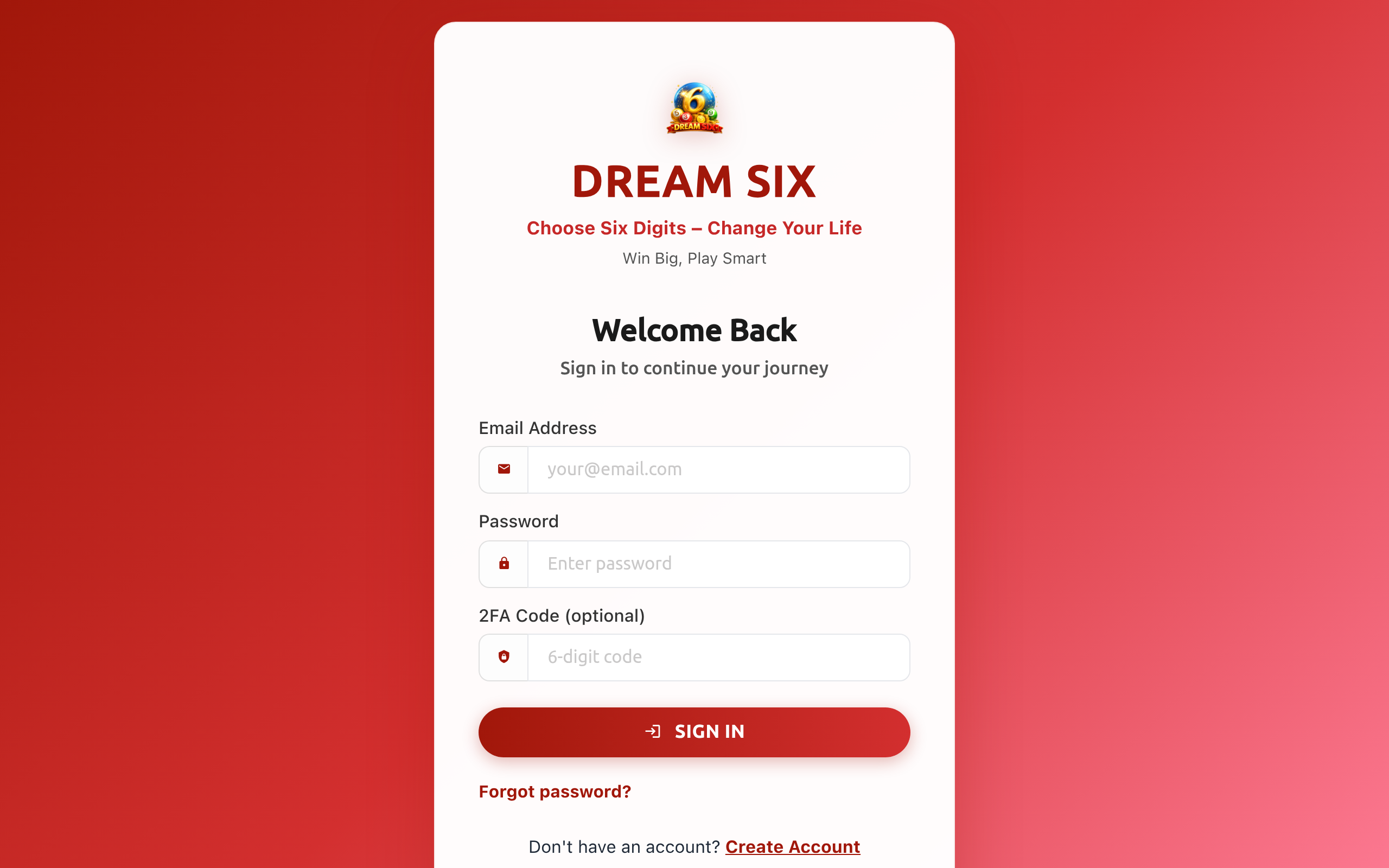 Lottery Dream Six website preview