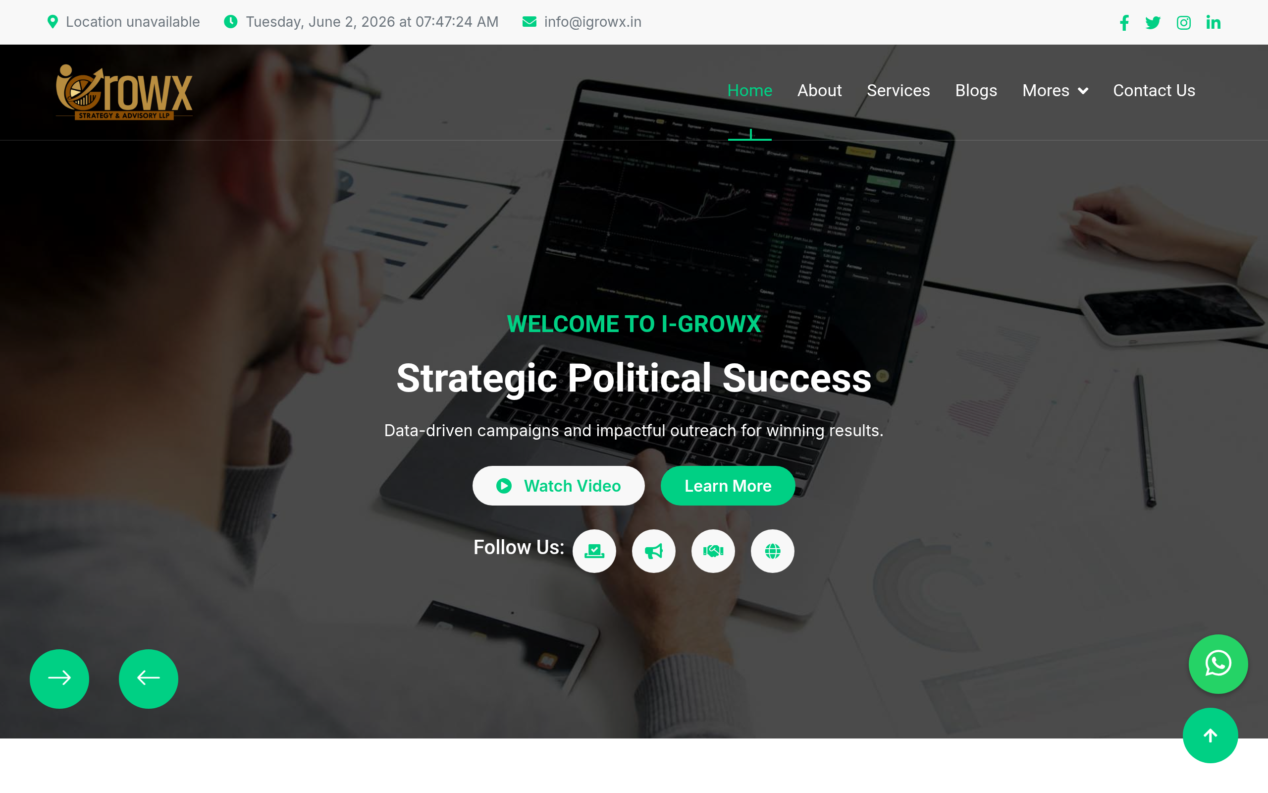 iGrowX website preview