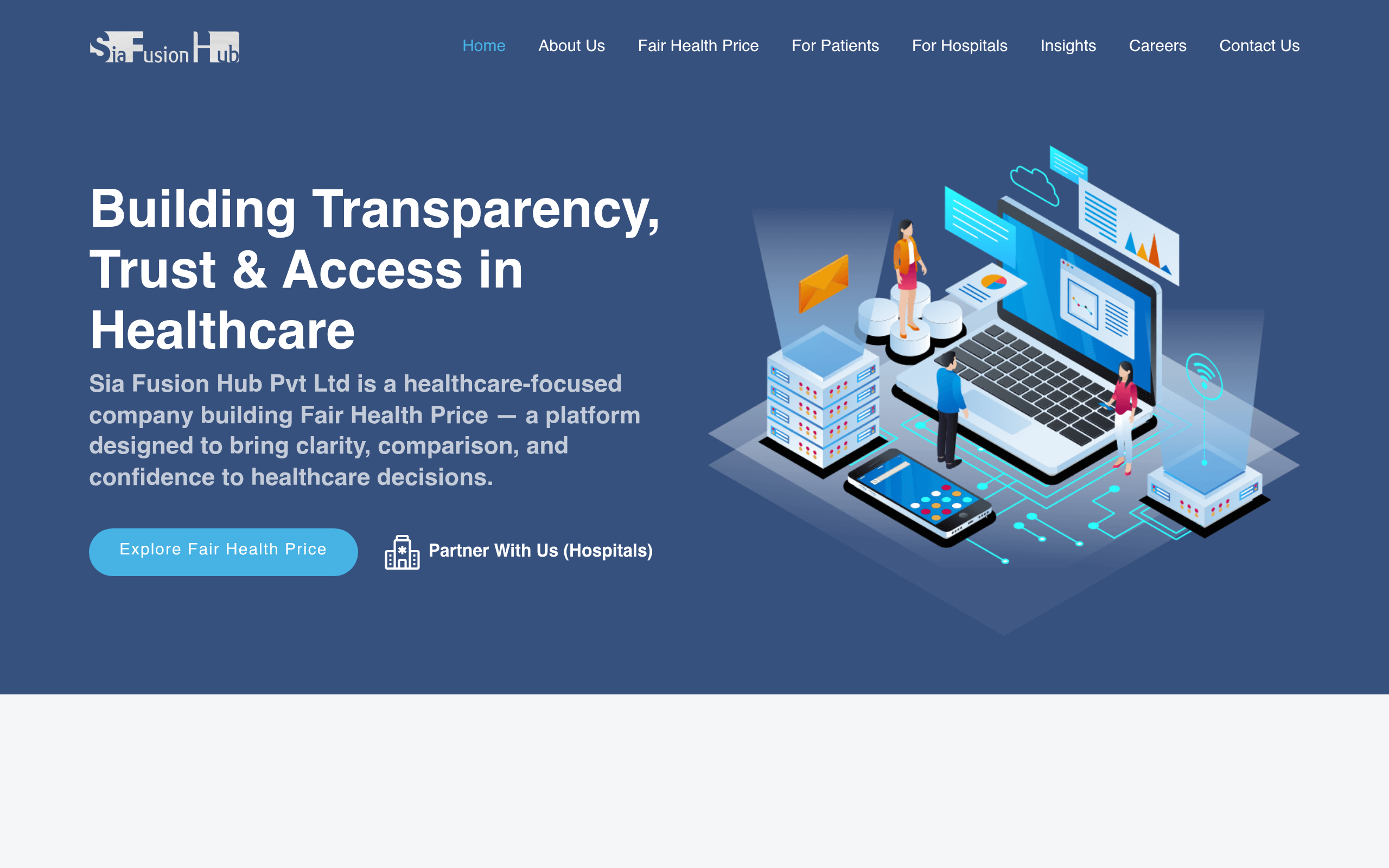 SIA Fusion Hub website preview